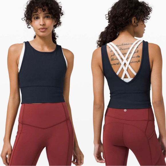 lululemon athletica Tops - NWT Lululemon Power Pivot Tank *Rib true navy size 4